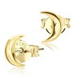 Crescent Moon Shaped Silver Ear Stud STS-4119